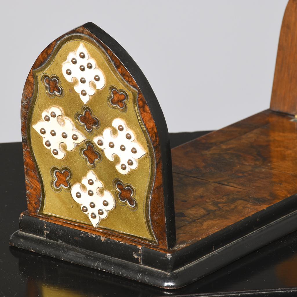 Victorian Burr Walnut Book Slide - Georgian Antiques