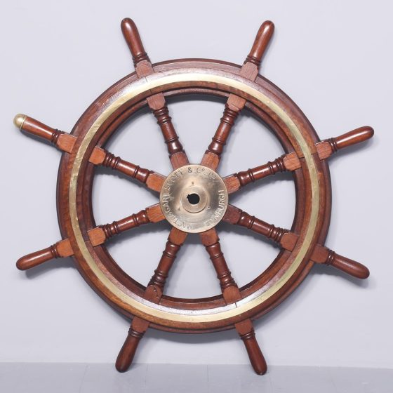 Mahogany And Brass Ships Wheel Georgian Antiques