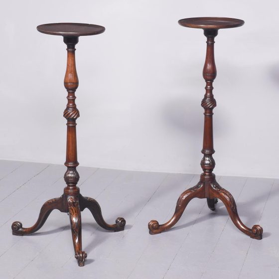 Pair of Georgian Style Mahogany Torchere Stands - Georgian Antiques